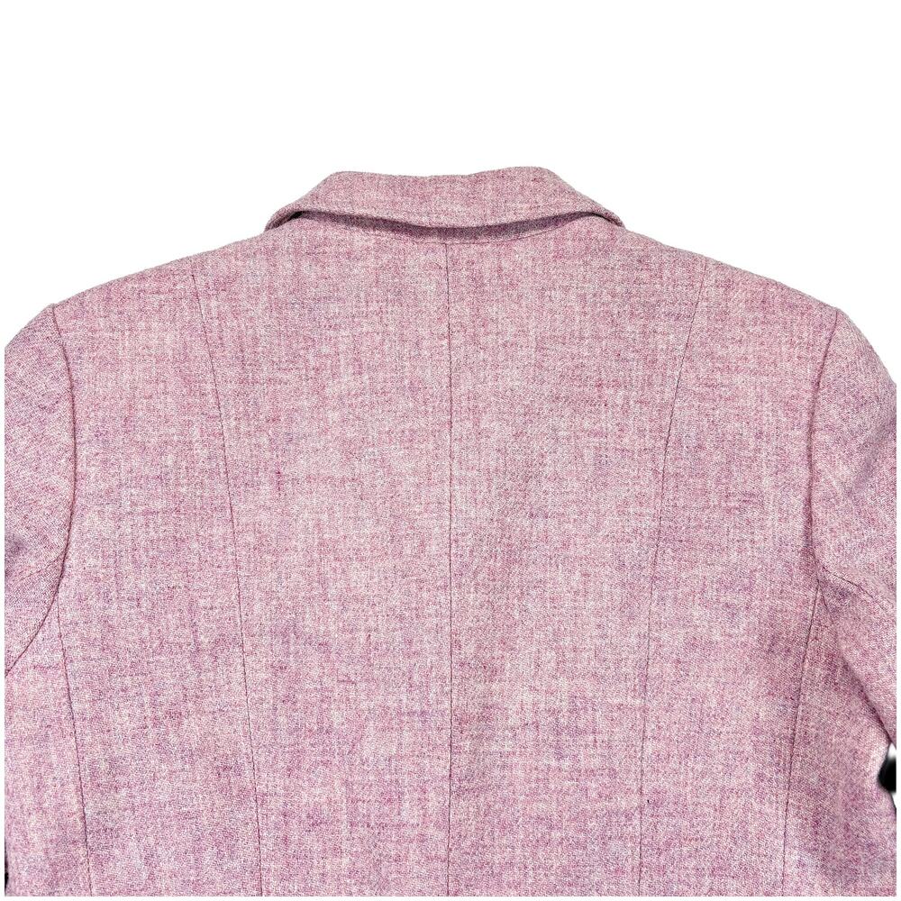 Talbots Wool Blazer Womens 10 Pink Tweed Peplum Career Feminine Coquette - Picture 9 of 10